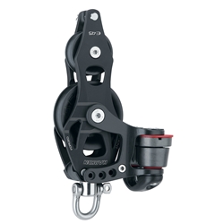 45 mm | Harken 6234 - Aluminum Element Fiddle Block, Swivel, Becket, Cam Cleat